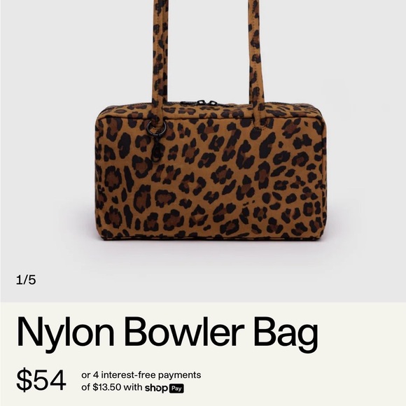 BAGGU Leopard Bowler Bag NWOT - Picture 5 of 8